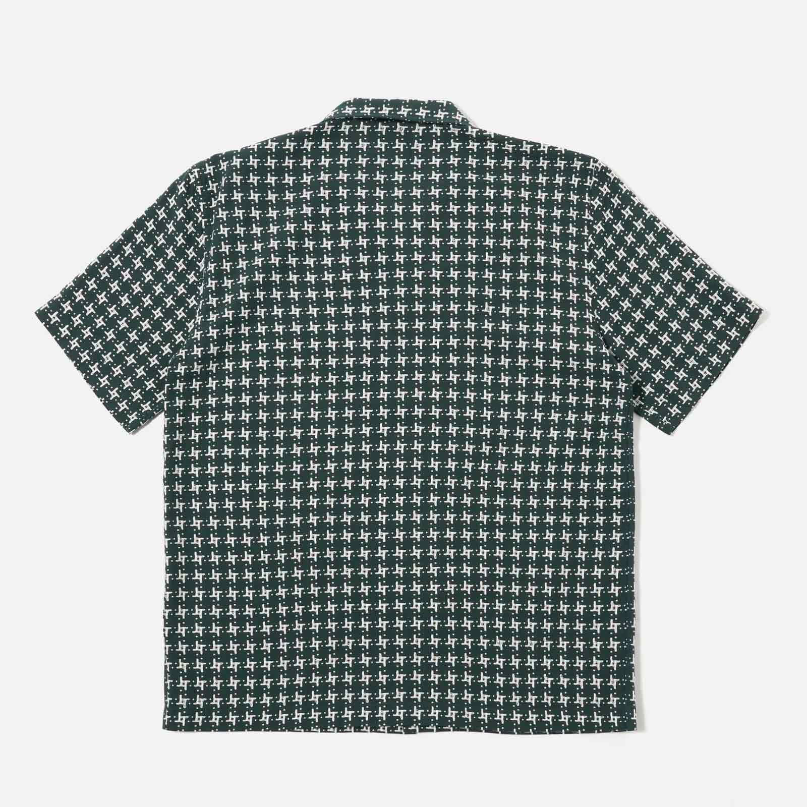 Rhodes 8 Cotton Road Shirt green/white Universal Works