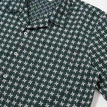 Rhodes 8 Cotton Road Shirt green/white Universal Works