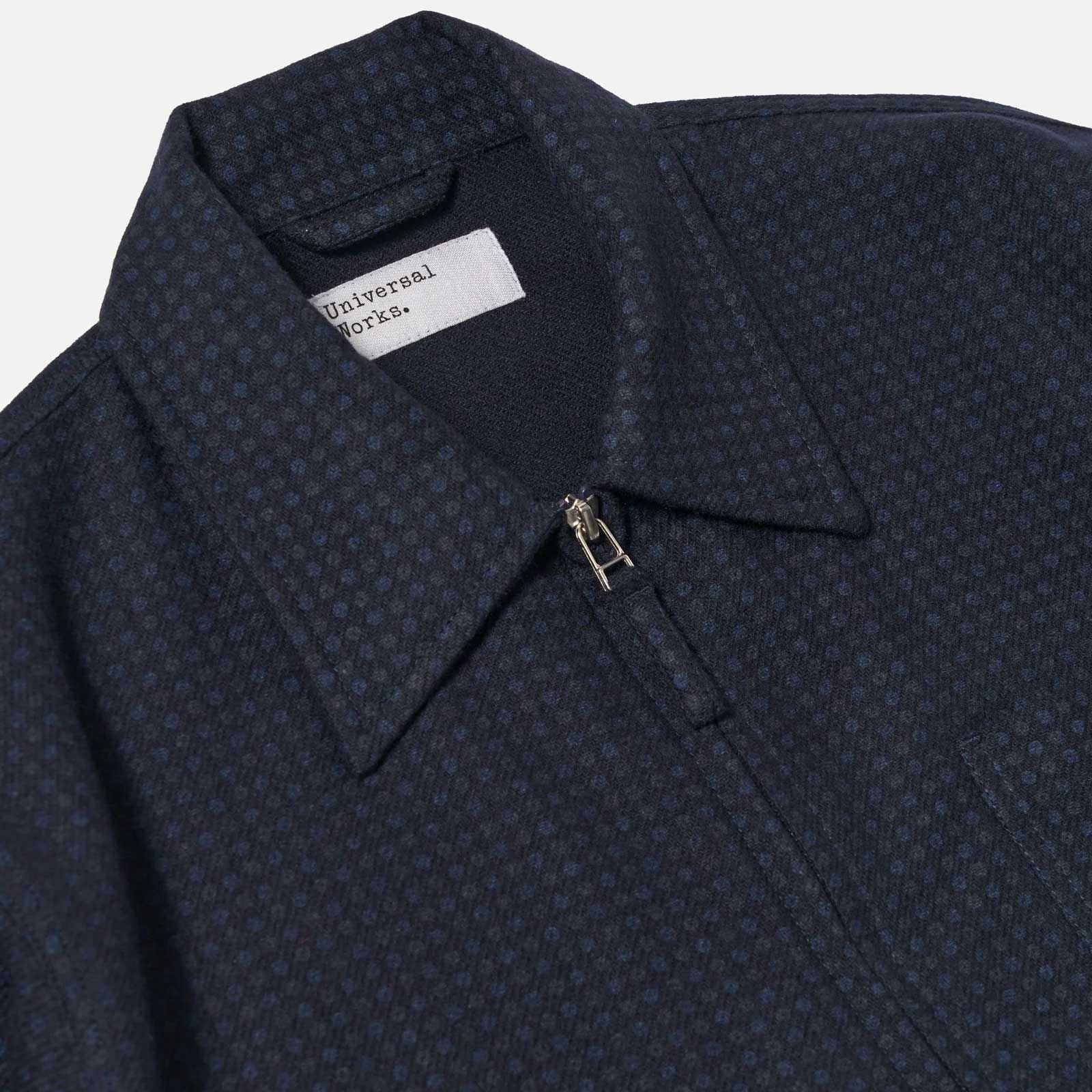 Rose Bowl Dot Print Flannel Jacket navy Universal Works
