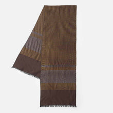 Silk Jacquard Scarf brown/sky/gold