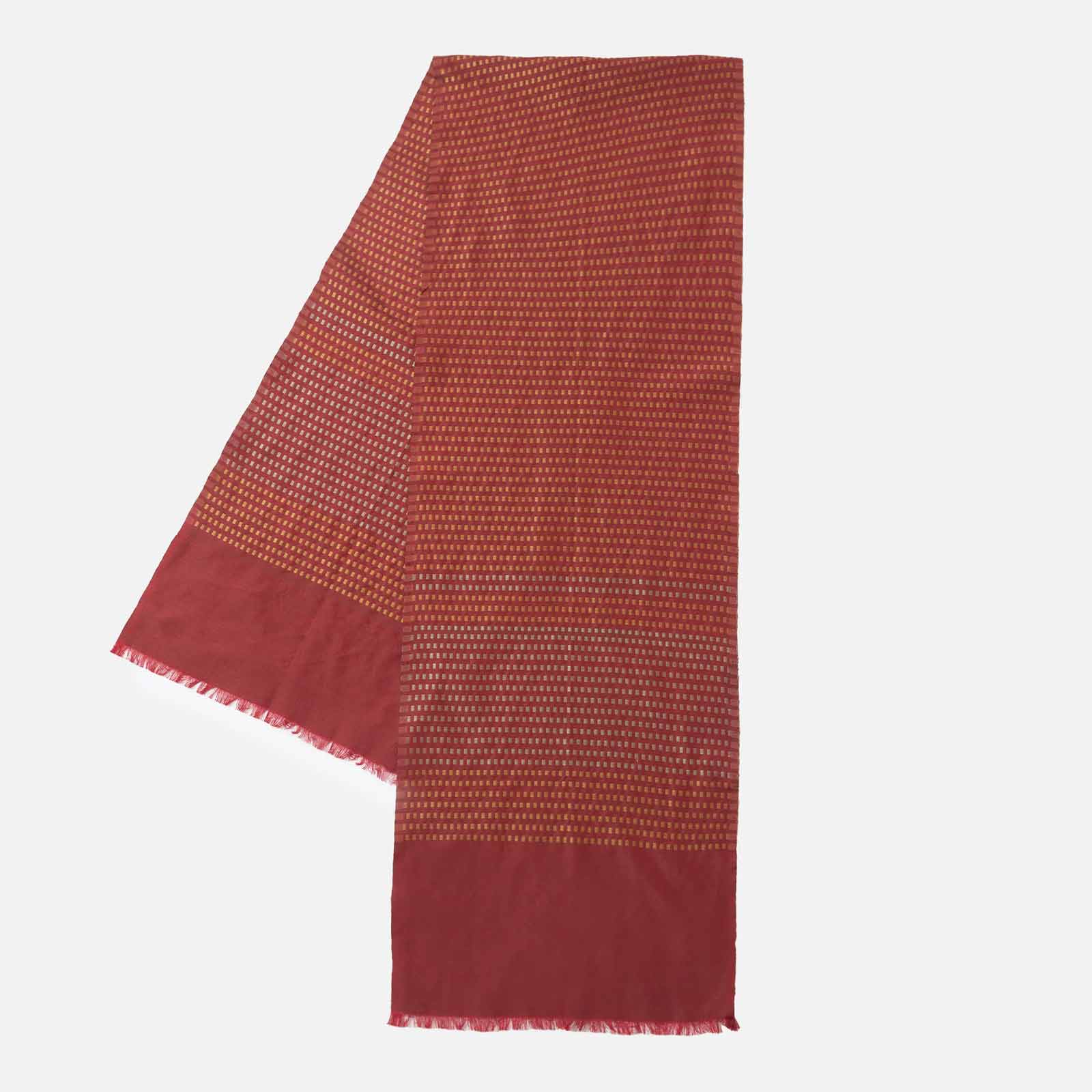 Silk Jacquard Scarf red/silver/gold