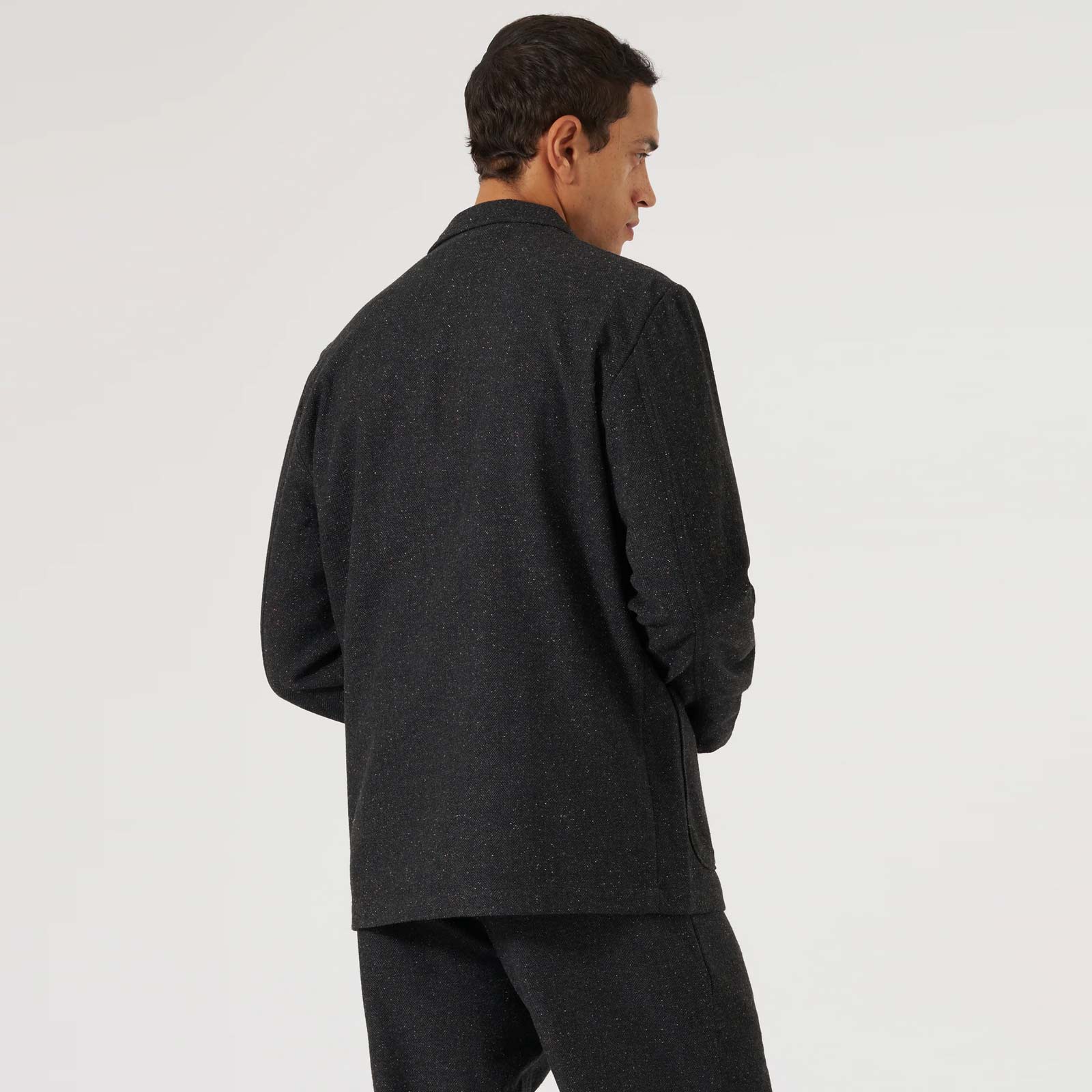 Three Button Salt n Pepper Tweed Jacket black Universal Works