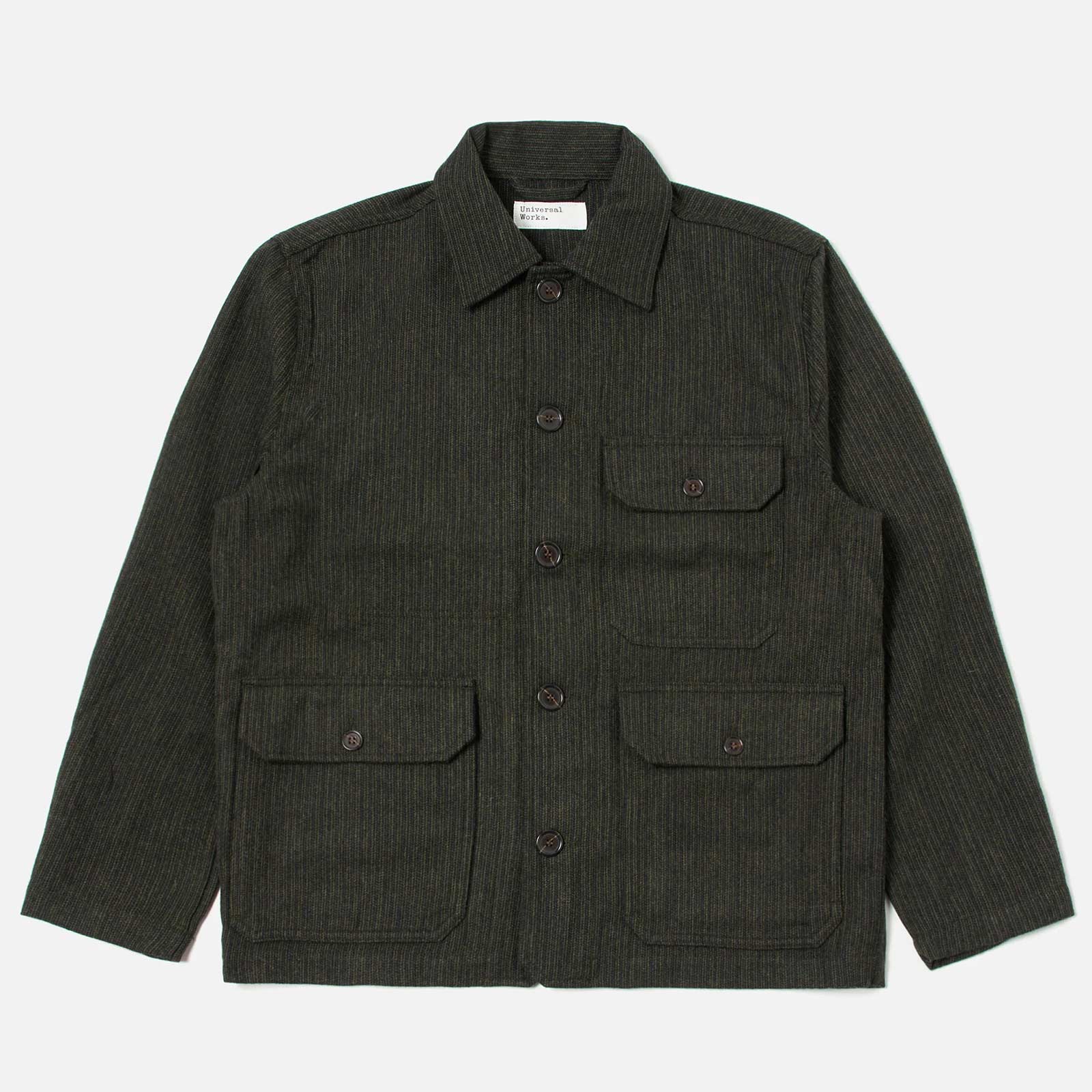 Utility Jacket Stripe Wool Mix black/olive