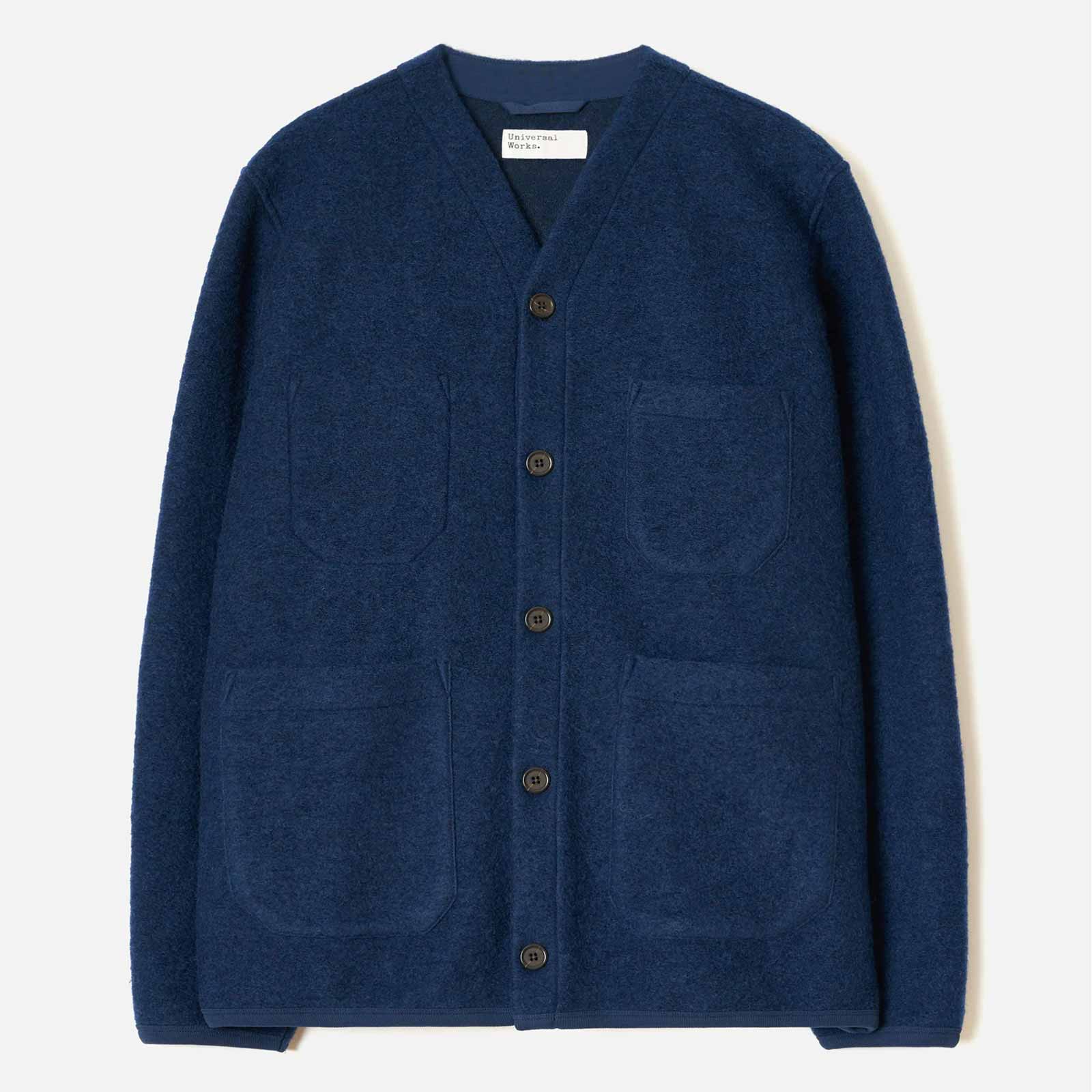 Wool Fleece Cardigan indigo