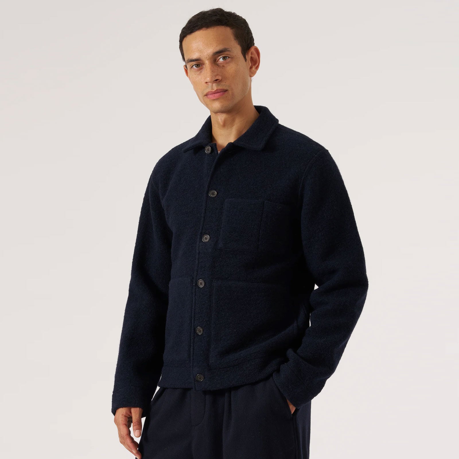 Wool Fleece Uniform Jacket navy