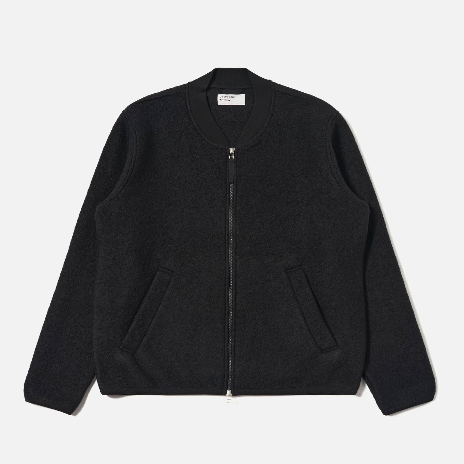 Wool Fleece Zip Bomber black Universal Works