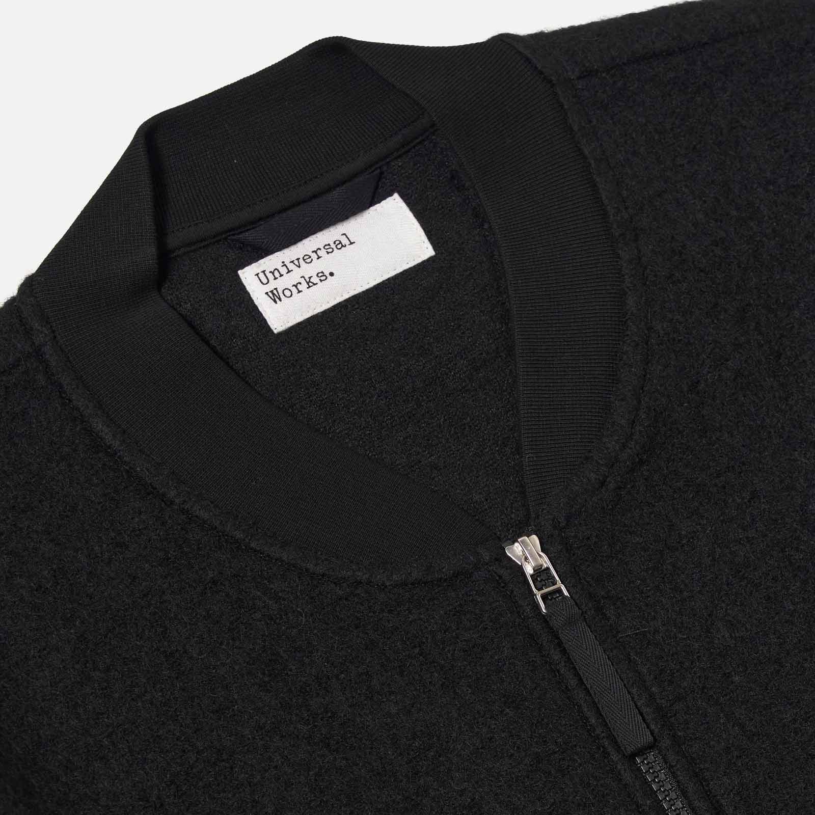 Wool Fleece Zip Bomber black Universal Works