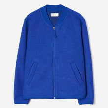 Wool Fleece Zip Bomber blue