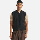 Wool Fleece Zip Waistcoat black Universal Works