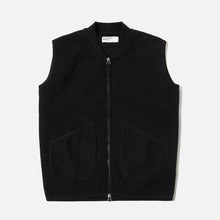 Wool Fleece Zip Waistcoat black Universal Works