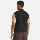 Wool Fleece Zip Waistcoat black Universal Works