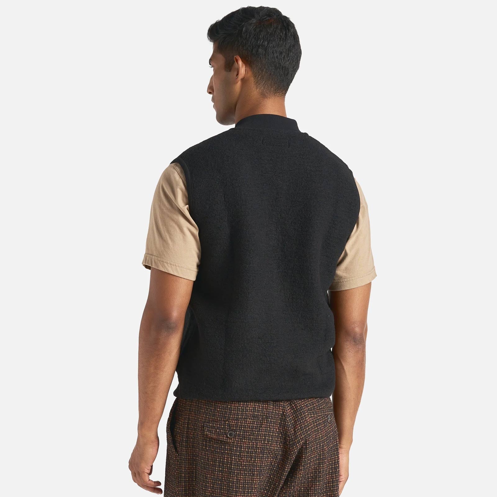 Wool Fleece Zip Waistcoat black Universal Works
