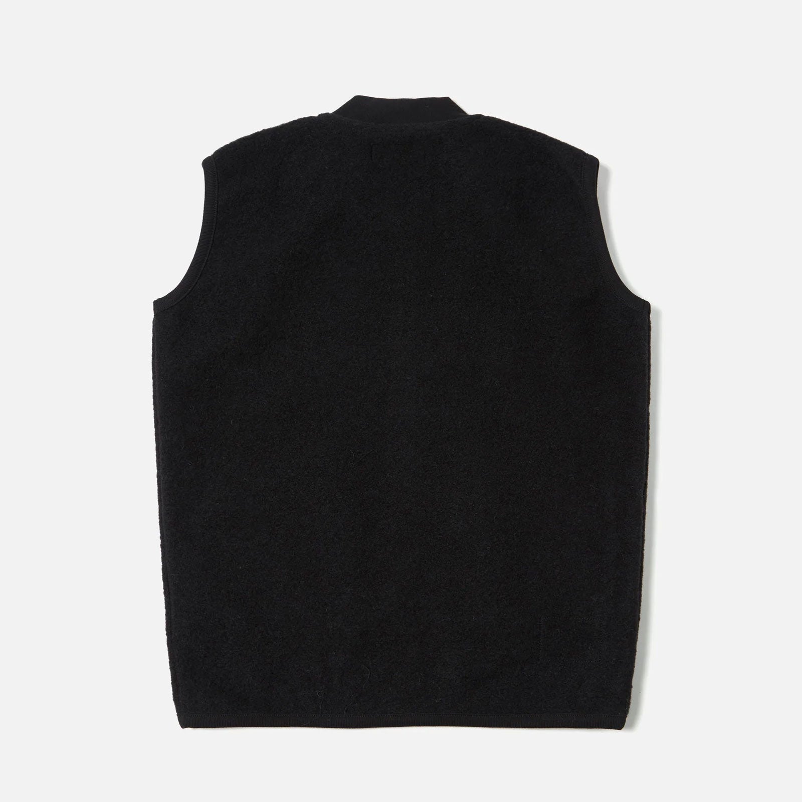 Wool Fleece Zip Waistcoat black Universal Works