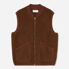Wool Fleece Zip Waistcoat cacao