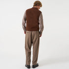 Wool Fleece Zip Waistcoat cacao