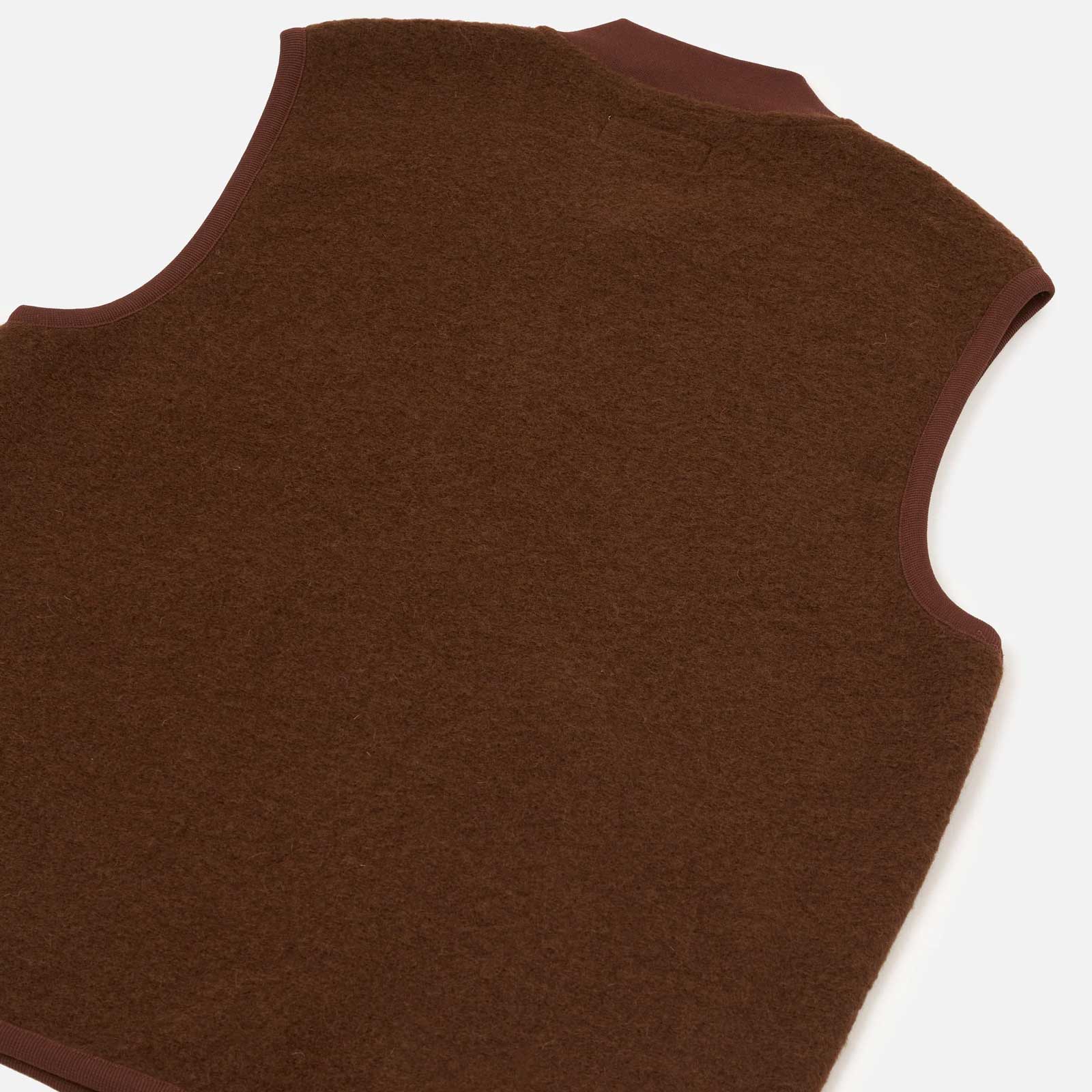 Wool Fleece Zip Waistcoat cacao
