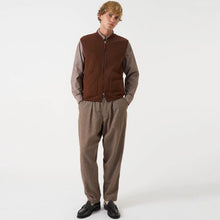 Wool Fleece Zip Waistcoat cacao