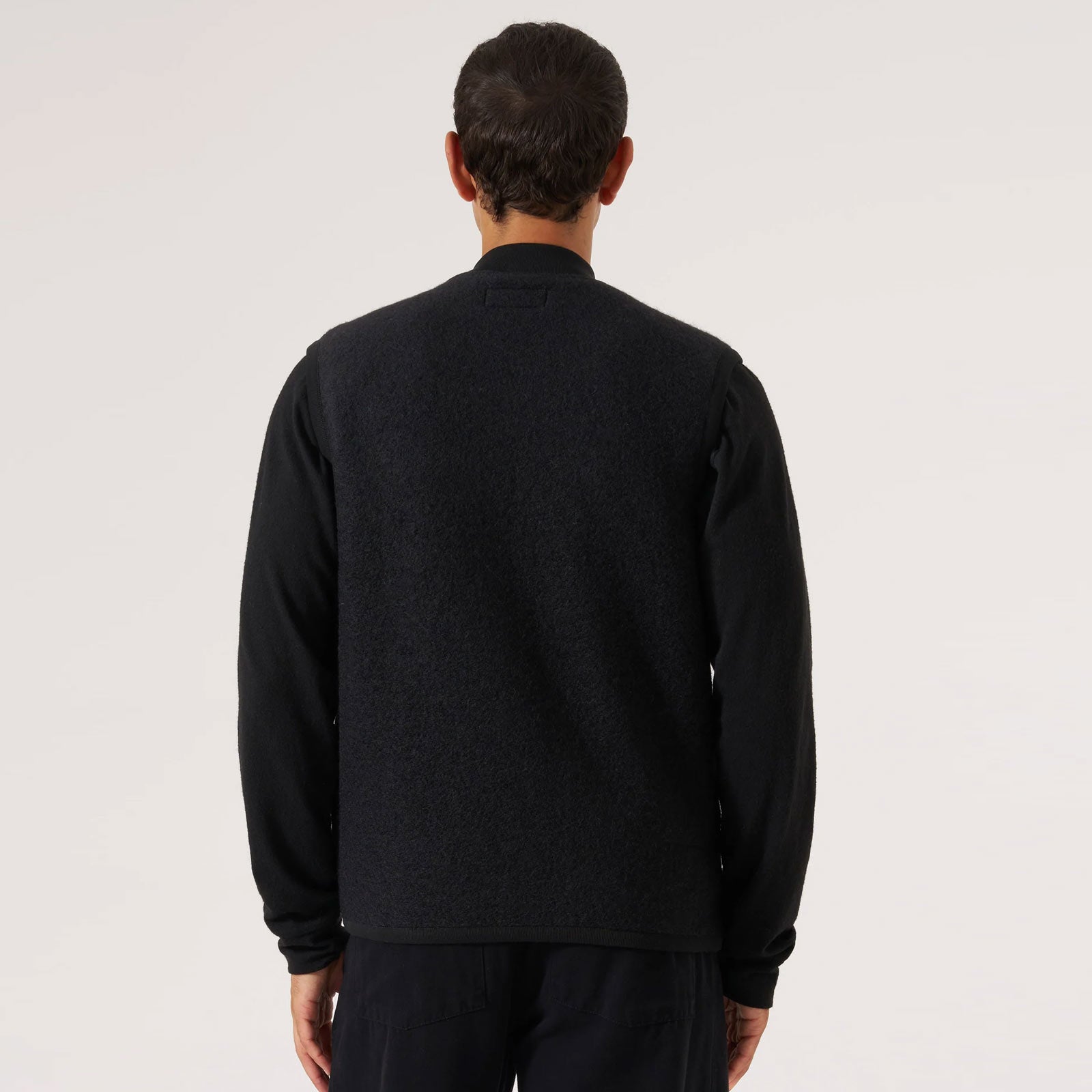 Wool Fleece Zip Waistcoat indigo
