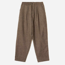 Wool Herringbone Pleated Track Pant brown