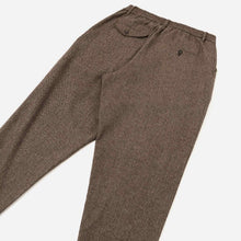 Wool Herringbone Pleated Track Pant brown
