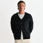 Alban Cardigan Floral Text Jcqrd black/green Wax London
