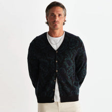 Alban Cardigan Floral Text Jcqrd black/green Wax London