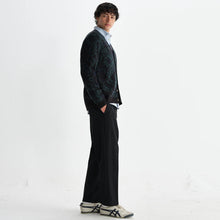 Alban Cardigan Floral Text Jcqrd black/green Wax London