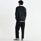 Alban Cardigan Floral Text Jcqrd black/green Wax London