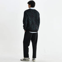 Alban Cardigan Floral Text Jcqrd black/green Wax London