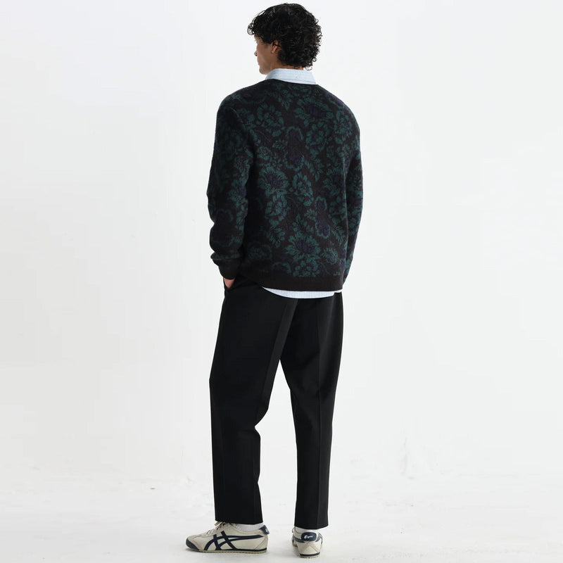 Alban Cardigan Floral Text Jcqrd black/green Wax London