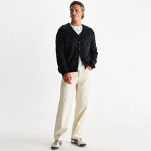 Alban Cardigan Floral Text Jcqrd black/green Wax London