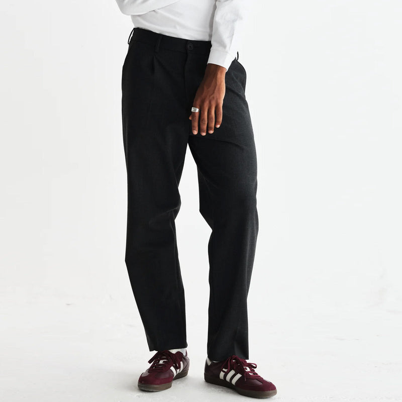 Aubyn Wool Blend Twill Trouser charcoal Wax London