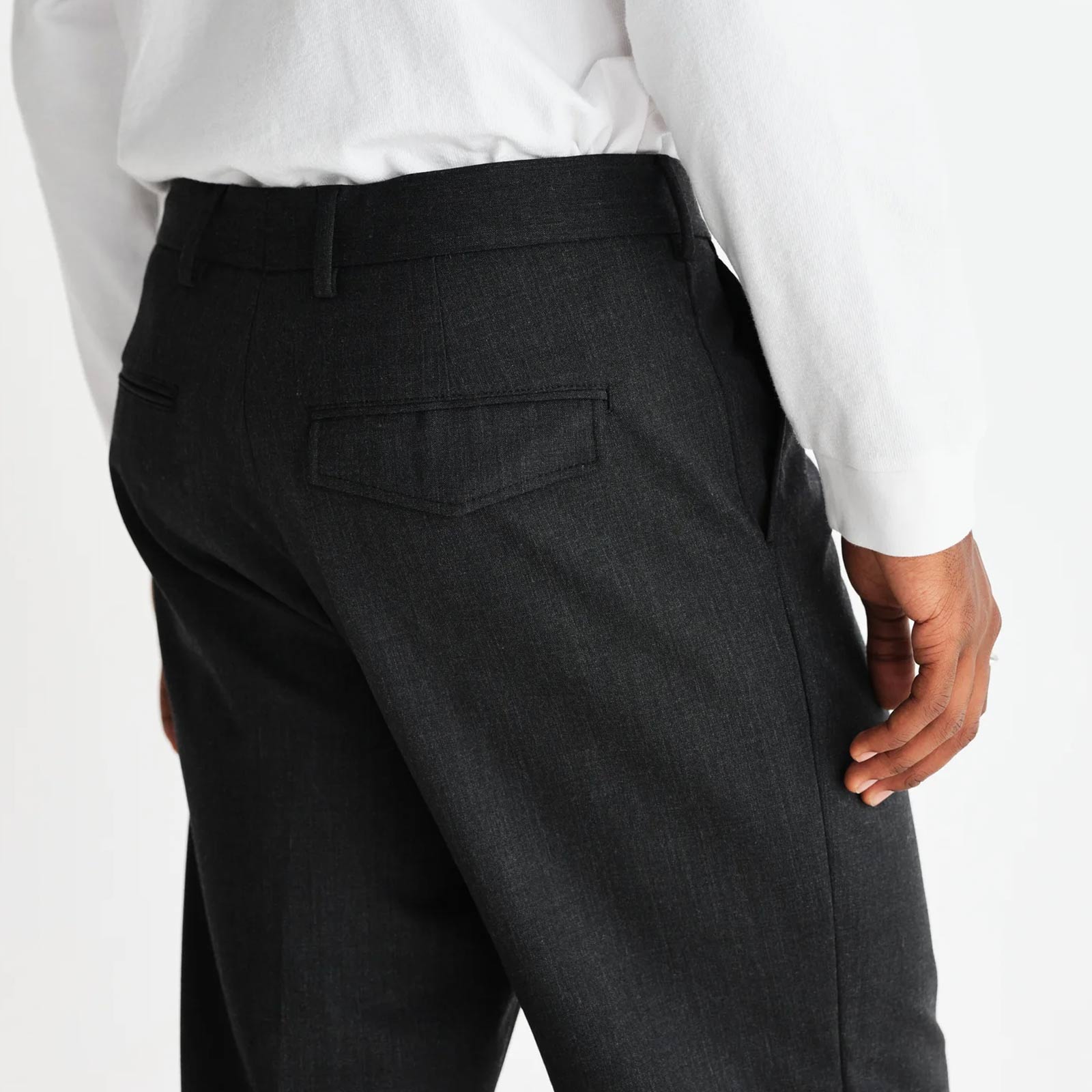 Aubyn Wool Blend Twill Trouser charcoal Wax London