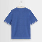 Belle S/S Pointelle Shirt blue/ecru Wax London