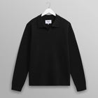 Carter Open Collar Polo Milano Knit black Wax London