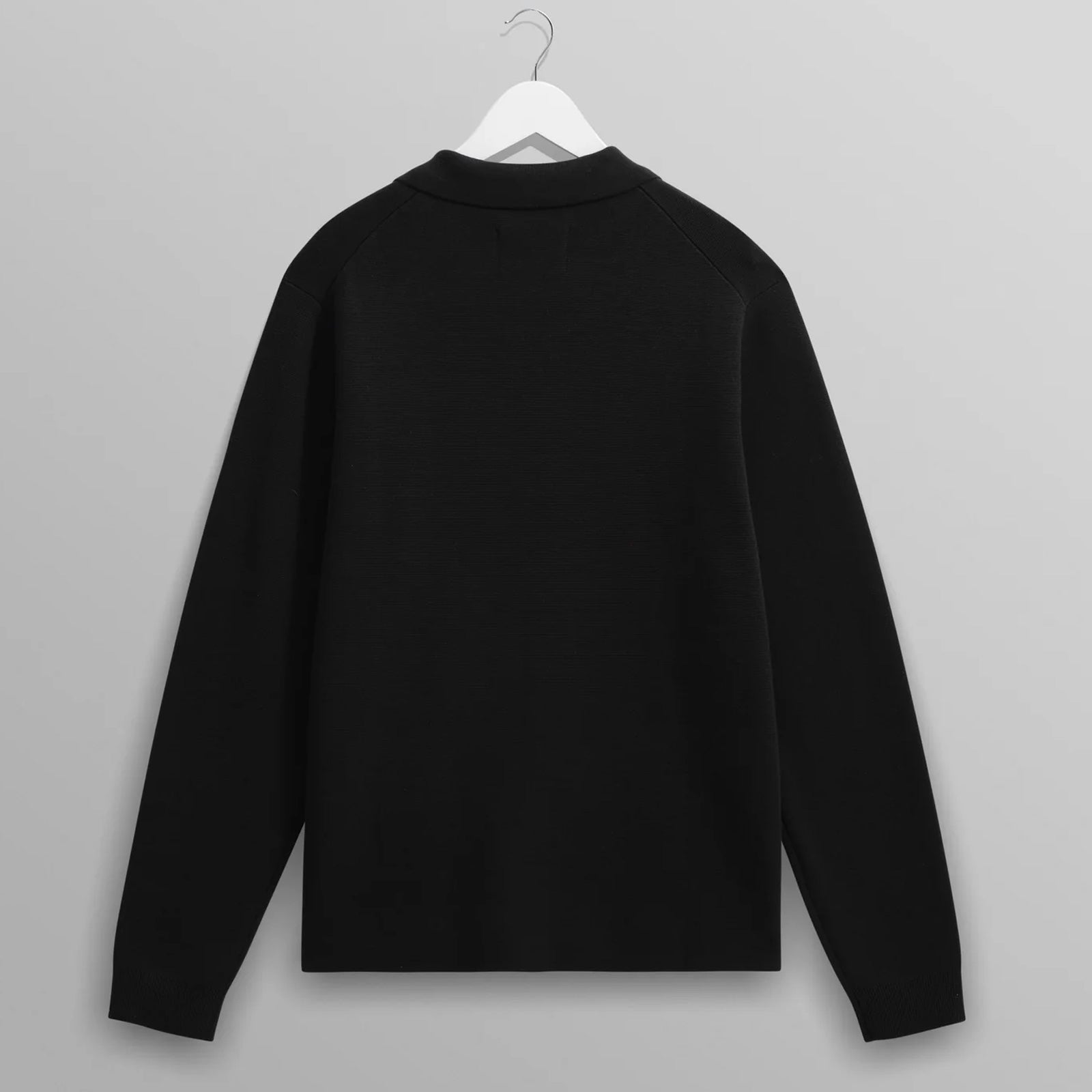 Carter Open Collar Polo Milano Knit black Wax London