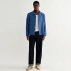 Corey L/S Cotton Dobby Shirt check blue Wax London