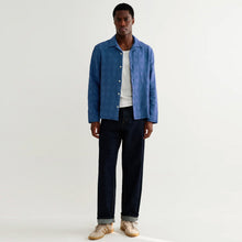 Corey L/S Cotton Dobby Shirt check blue Wax London