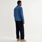 Corey L/S Cotton Dobby Shirt check blue Wax London