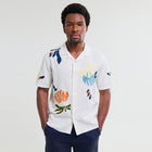 Didcot S/S Chunky Flower Stitch Shirt ecru/multi Wax London