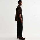Didcot S/S Two Tone floral Shirt black/brown Wax London