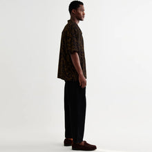 Didcot S/S Two Tone floral Shirt black/brown Wax London