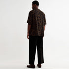 Didcot S/S Two Tone floral Shirt black/brown Wax London