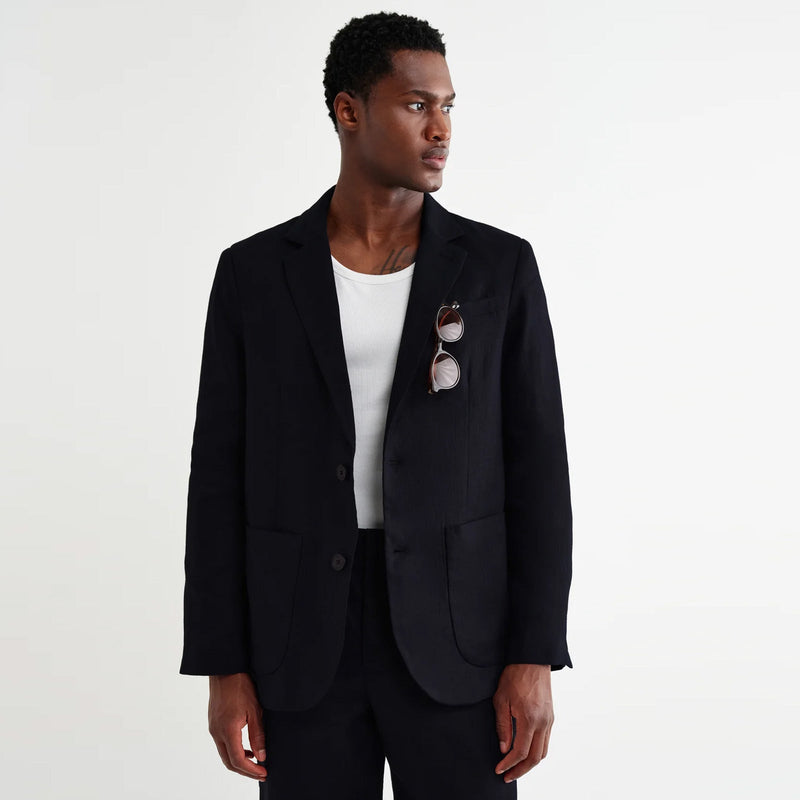Fintry 2.0 Linen Blazer midnight Wax London