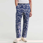 Kurt Floral Jacquard Trousers blue/ecru Wax London