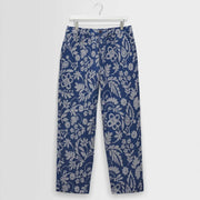 Kurt Floral Jacquard Trousers blue/ecru Wax London