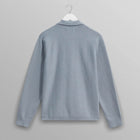 Lennox Zip Polo Milano Ripple Stripe grey blue Wax London
