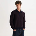 Oban Mini Geo Multi L/S Polo brown/navy