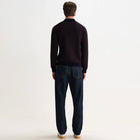 Oban Mini Geo Multi L/S Polo brown/navy