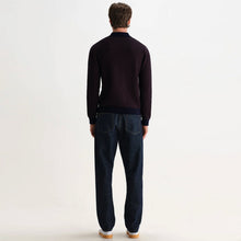 Oban Mini Geo Multi L/S Polo brown/navy